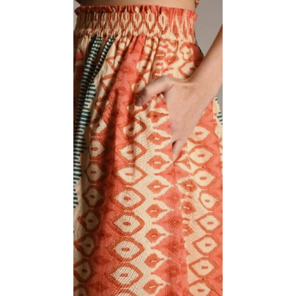 ASH & EDEN Maira Maxi Skirt – Orange Printed – Size M – NWT – Originally $230 - Picture 2 of 8